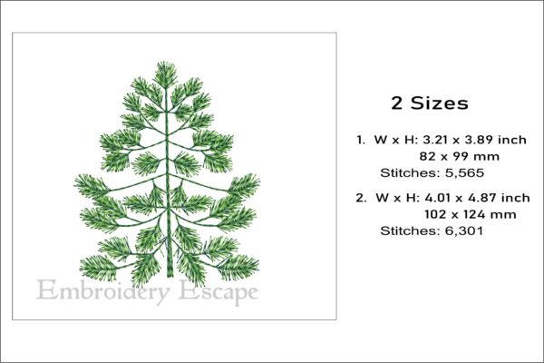 Pine tree embroidery design