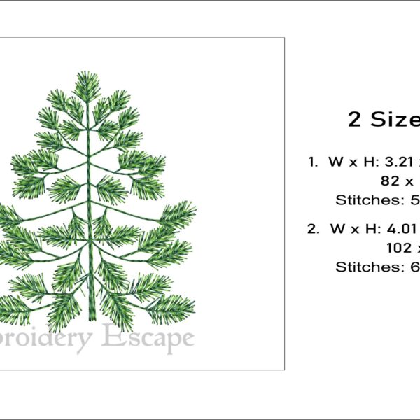 Pine tree embroidery design