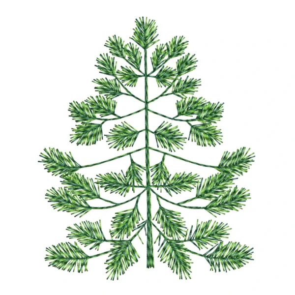 Pine tree embroidery design - tree embroidery pattern - Christmas tree embroidery 1