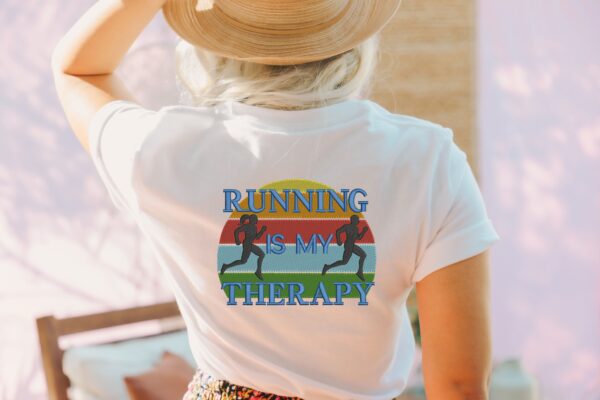 Running is my therapy embroidery design