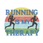 Running is My Therapy Embroidery Design - Machine Embroidery