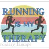 Running is my therapy embroidery design