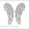 Angel wings embroidery design