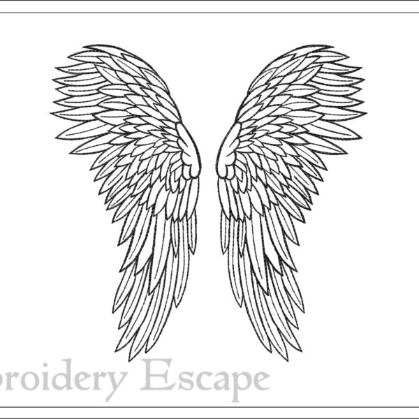 Angel wings embroidery design