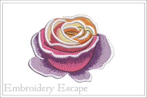 Colorful rose embroidery design