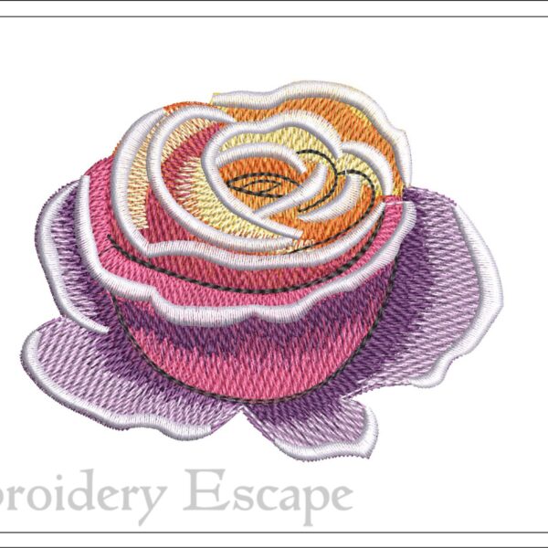 Colorful rose embroidery design