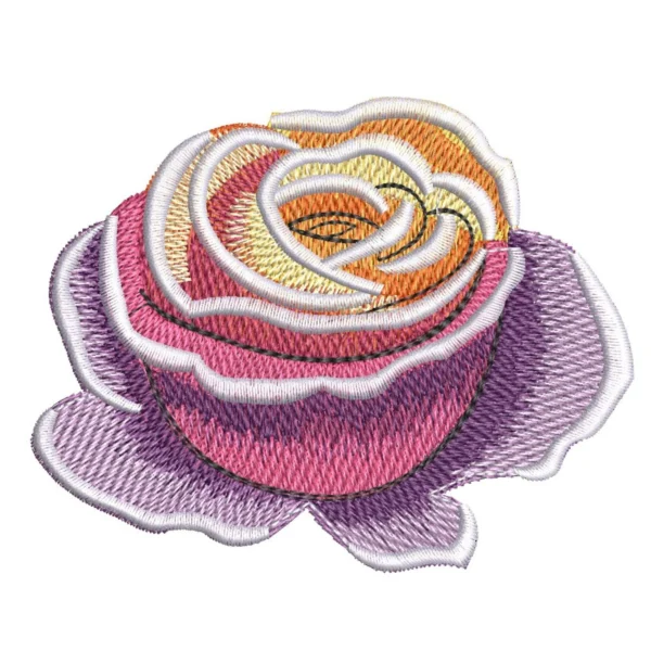 Colorful rose embroidery design - beautiful flower embroidery design 1