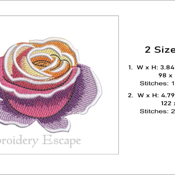 Colorful rose embroidery design