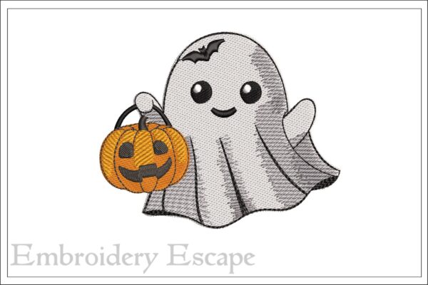 Cute ghost embroidery design