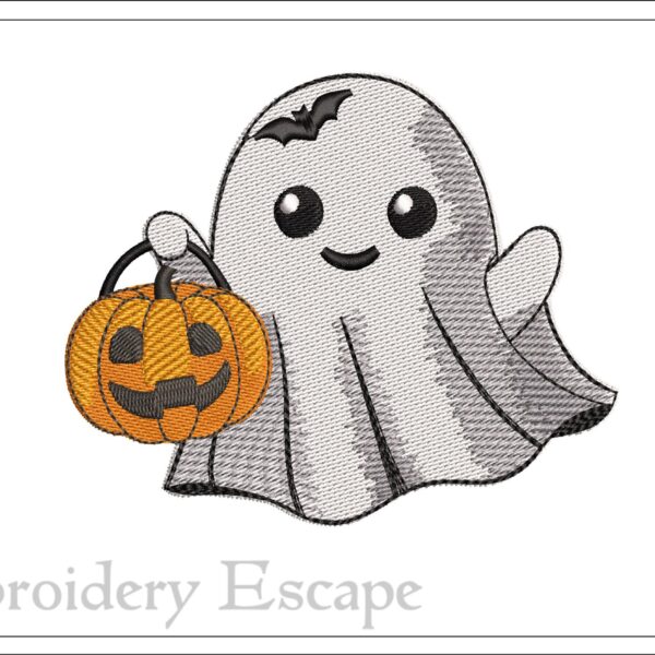 Cute ghost embroidery design