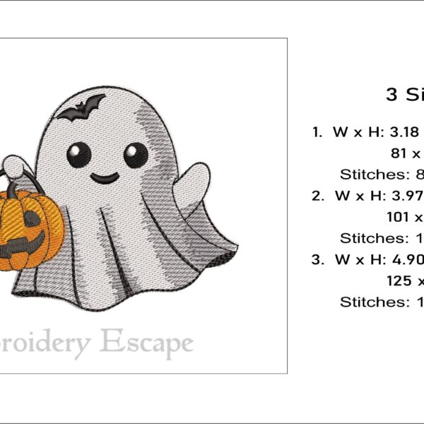 Cute ghost embroidery design