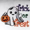 Cute ghost embroidery design - trick or treat embroidery - Halloween embroidery pattern