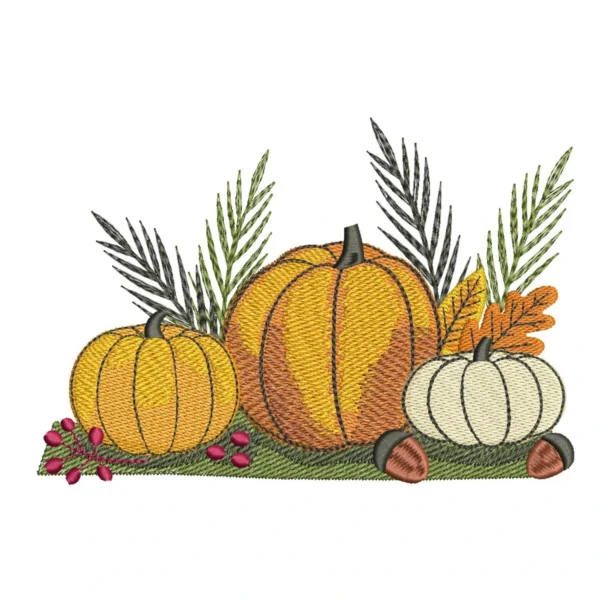 Fall pumpkin embroidery design - Autumn embroidery pattern - pumpkin embroidery design