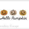 Hello pumpkin embroidery design