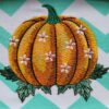 Pumpkin with little flowers embroidery design