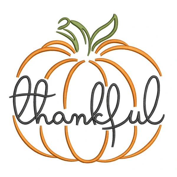 Pumpkin embroidery design 6 - thankful embroidery pattern - Thanksgiving embroidery - pumpkin outline design