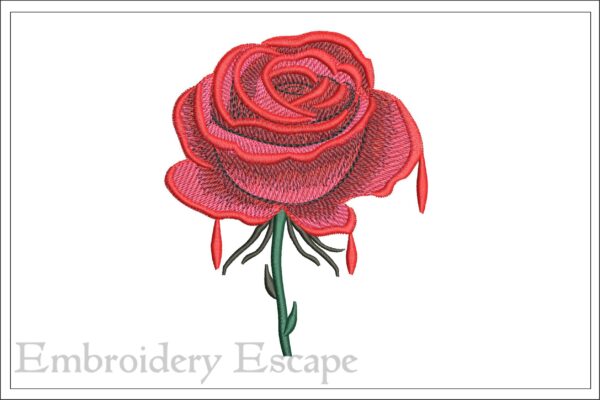 Red rose embroidery design