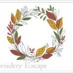 Autumn Embroidery Design | Whimsical Wreath