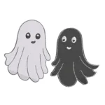 Ghost Embroidery Design - Black and White Ghost 3