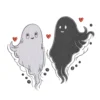 Black and white ghost embroidery design 4 - Halloween embroidery pattern