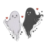 Ghost Embroidery Design - Black and White Ghost 4