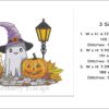 Cute ghost with pumpkin 1 embroidery design