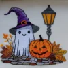 Cute ghost with pumpkin embroidery design 1 - ghost embroidery - Halloween embroidery pattern 1
