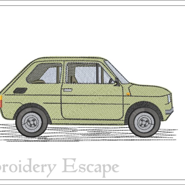 Fiat 126p embroidery design