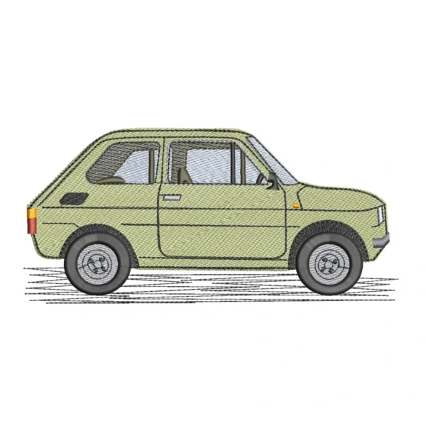 Fiat 126p embroidery design - car embroidery pattern