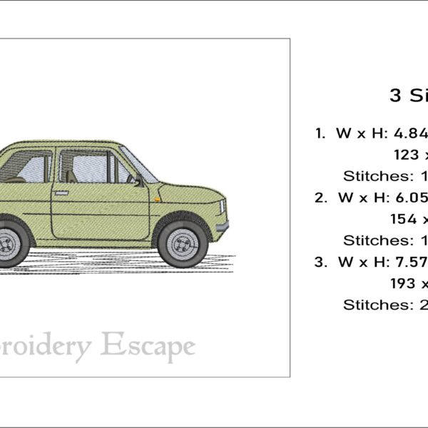 Fiat 126p embroidery design