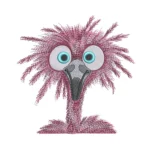 Funny Flamingo Embroidery Design - Digital File