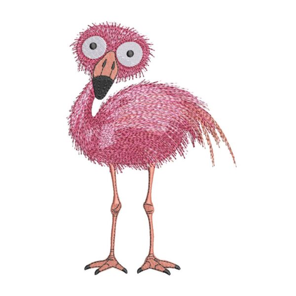 Funny flamingo embroidery design 2