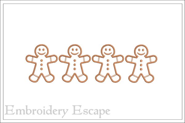 Gingerbread cookie embroidery design