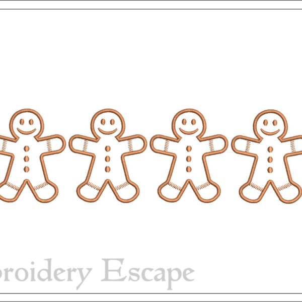 Gingerbread cookie embroidery design