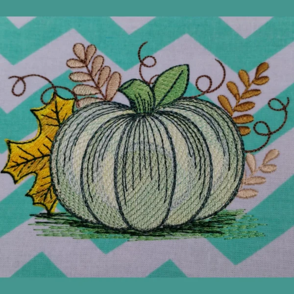 Pumpkin embroidery design 8 - Autumn embroidery pattern