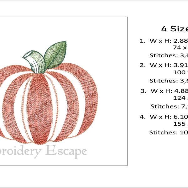 Pumpkin embroidery design