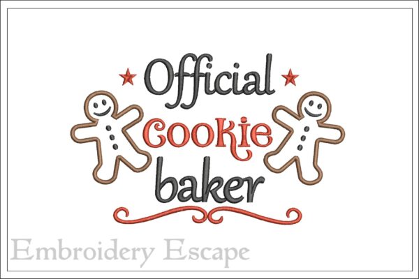 Cookie Baker Embroidery Design