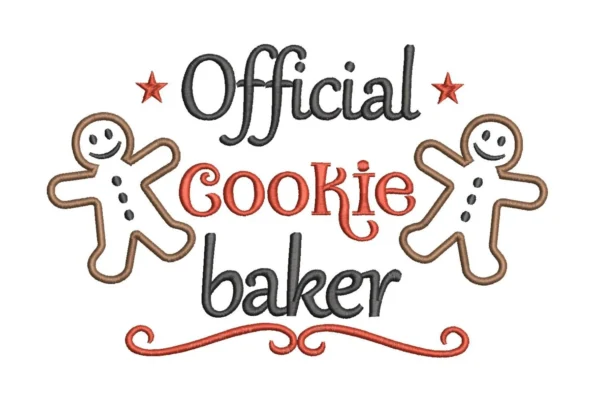 Cookie baker embroidery design - Christmas embroidery pattern