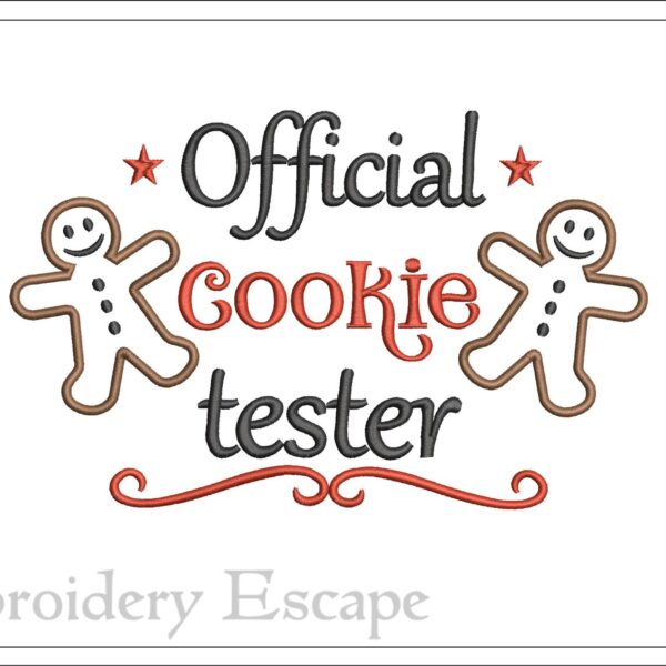 Cookie tester embroidery design