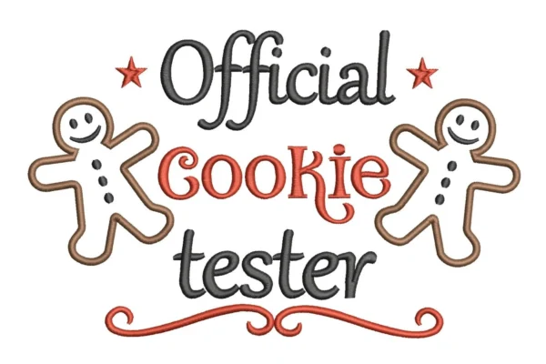 Cookie tester embroidery design - Christmas embroidery design
