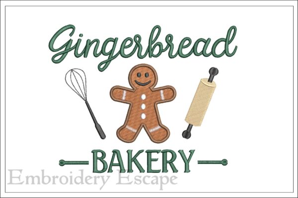 Gingerbread Bakery Embroidery Design