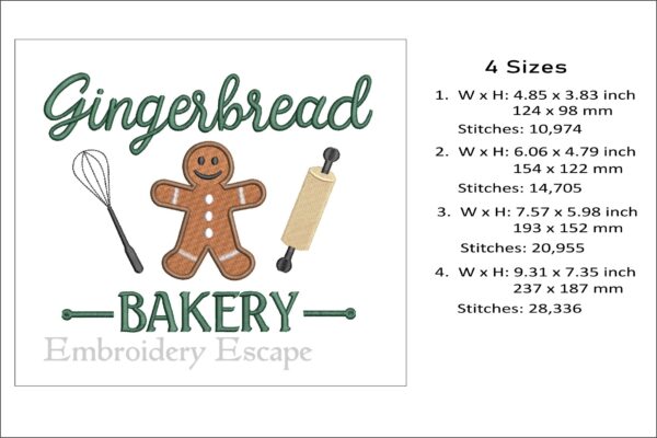 Gingerbread bakery embroidery