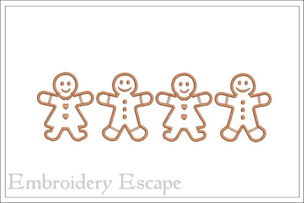 Gingerbread cookies embroidery design