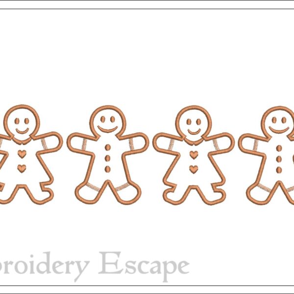 Gingerbread cookies embroidery design