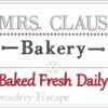 Mrs Claus bakery embroidery design