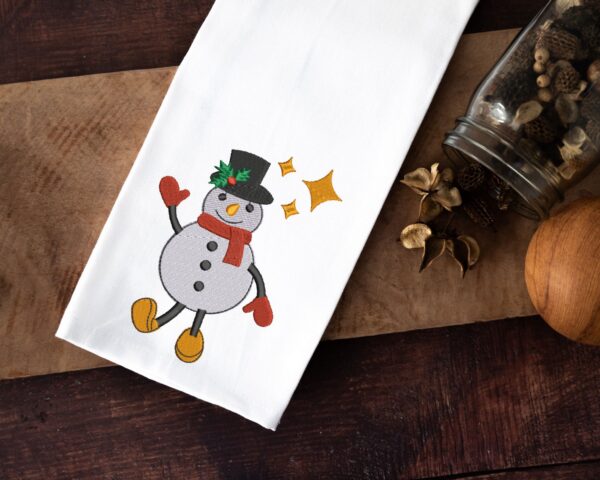 Retro snowman embroidery design