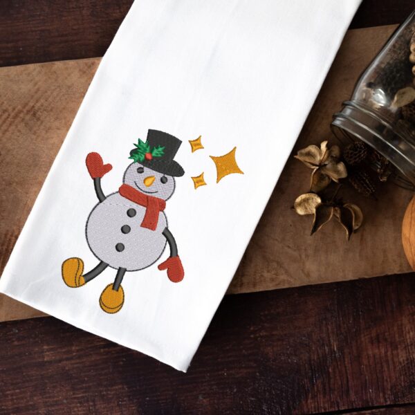 Retro snowman embroidery design