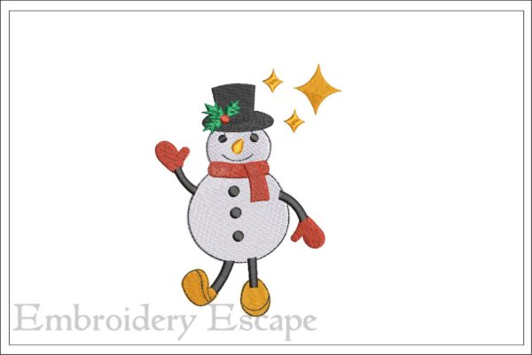 Retro Snowman Embroidery Design