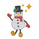 Retro Snowman Embroidery Design - Funny Christmas Pattern