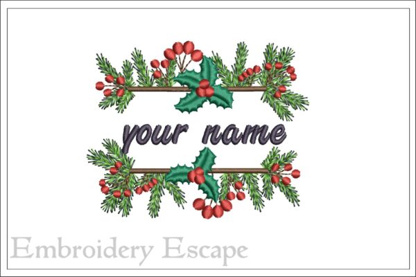 Christmas Name Frame Embroidery Design